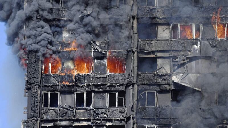 Scene of the tragic fire at the 24-storey Grenfell Tower in west London 18 months ago 