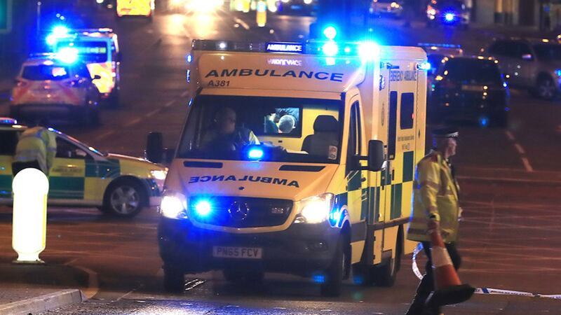 Emergency services at Manchester Arena after reports of an explosion at the venue during an Ariana Grande gig&nbsp;