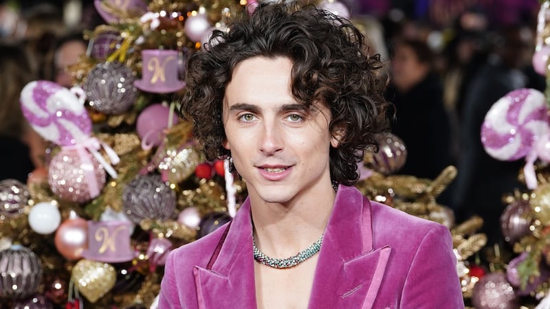 Timothee Chalamet arrives for the world premiere of Wonka at the Royal Festival Hall in London (Ian West/PA)