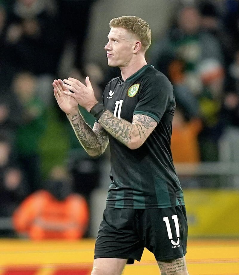 Republic of Ireland&#39;s James McClean leaves the field for Ireland for the last time 