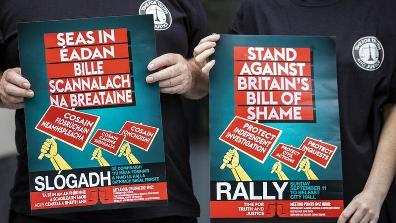 Under the proposed legislation, which has been dubbed the ‘Bill of Shame' by some opponents, only inquests which have reached substantive hearing stage a year after the bill will be allowed while civil cases have been stopped.  (Liam McBurney/PA)