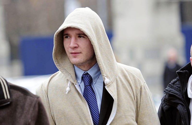 Aaron Wallace pictured at his retrial for the murder of Michael McIlveen in 2013 