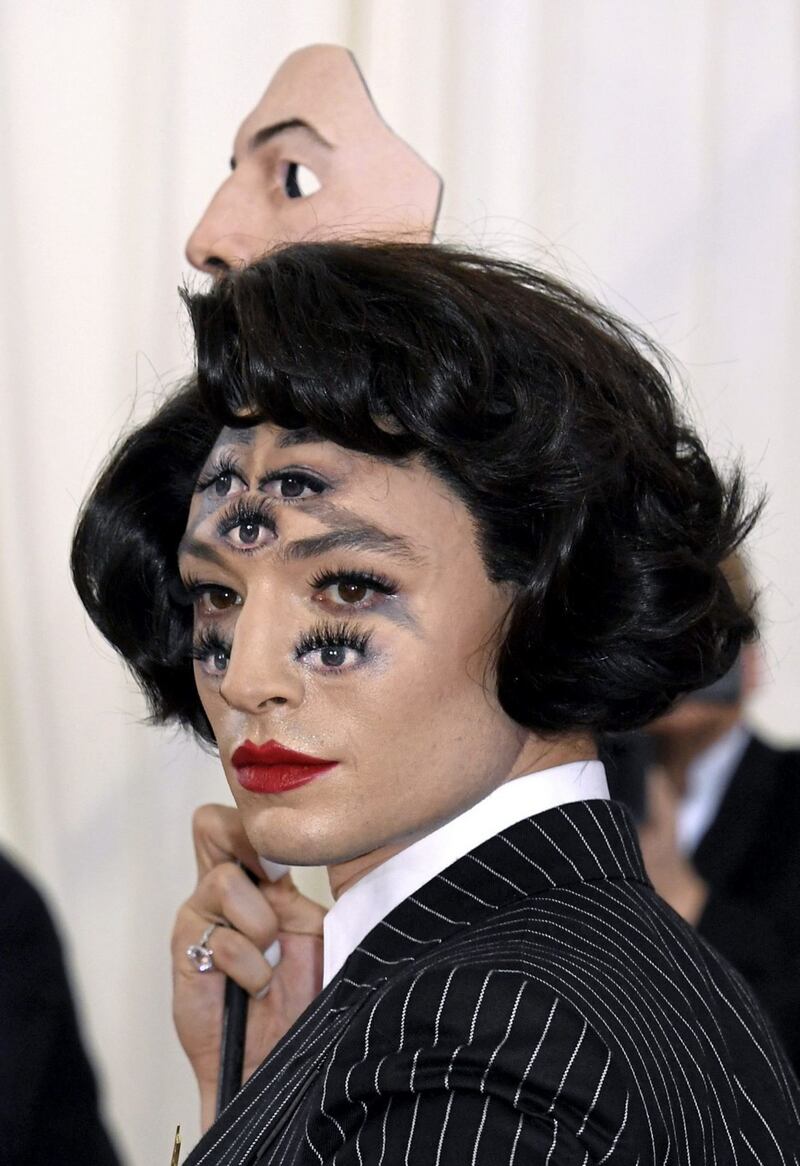 Ezra Miller and his surplus eyes at the Met Gala. Picture by Jennifer Graylock/PA Wire