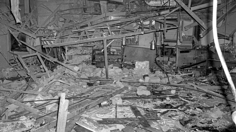 BLASTS: The wreckage of the Mulberry Bush pub in Birmingham after a bomb exploded on November 21 1974 	         Picture: PA 