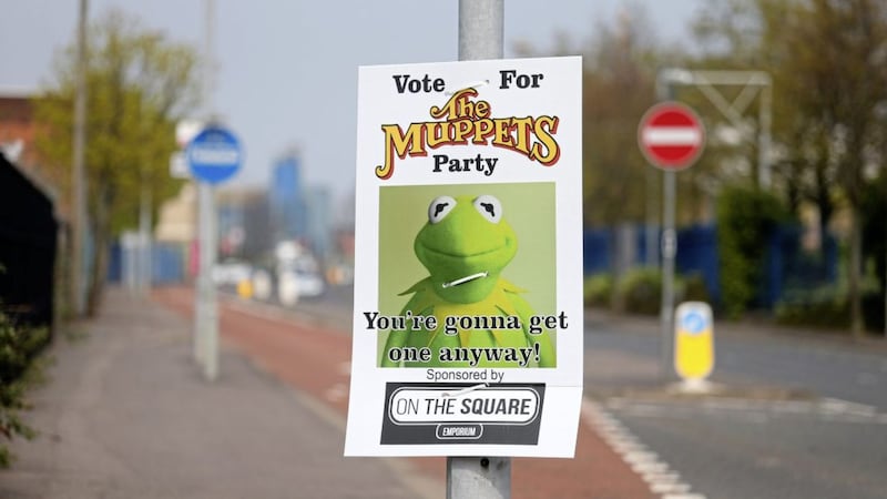 Muppet mock election posters in Belfast Picture Mal McCann. 