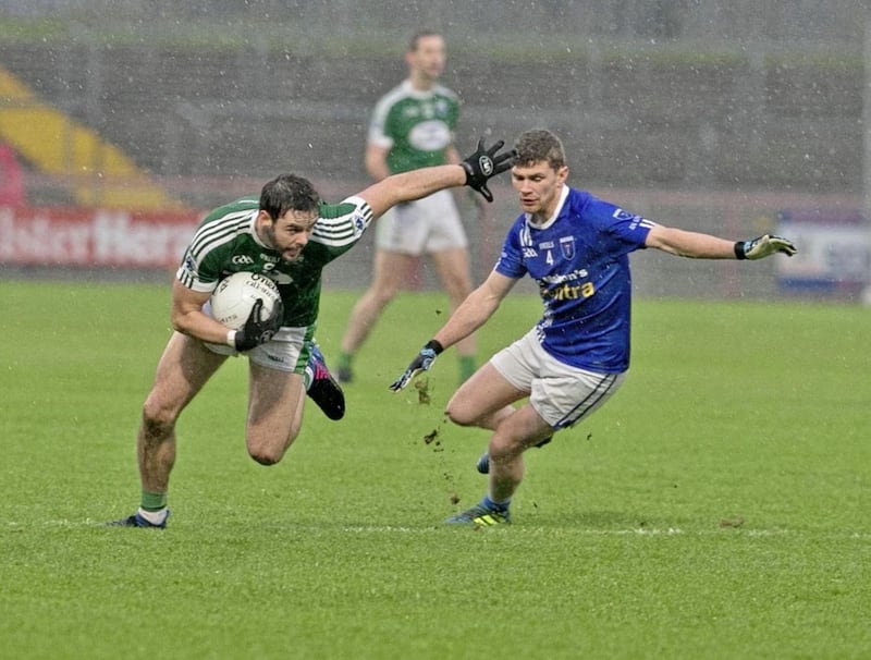 AIB Ulster Football Senior Club Championship Scotstown v Gaoth Dobhair.02/12/2018.Gaoth Dobhair Odhran Mac Niallais Scotstown Damien McArdle. Picture by Philip Walsh.