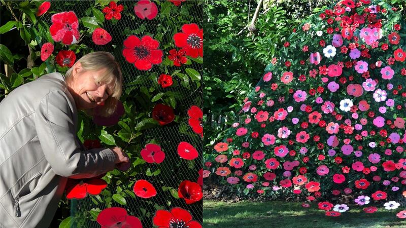 Residents and staff at Huntington & Langham Estate in Surrey have handcrafted a Remembrance Day art installation.