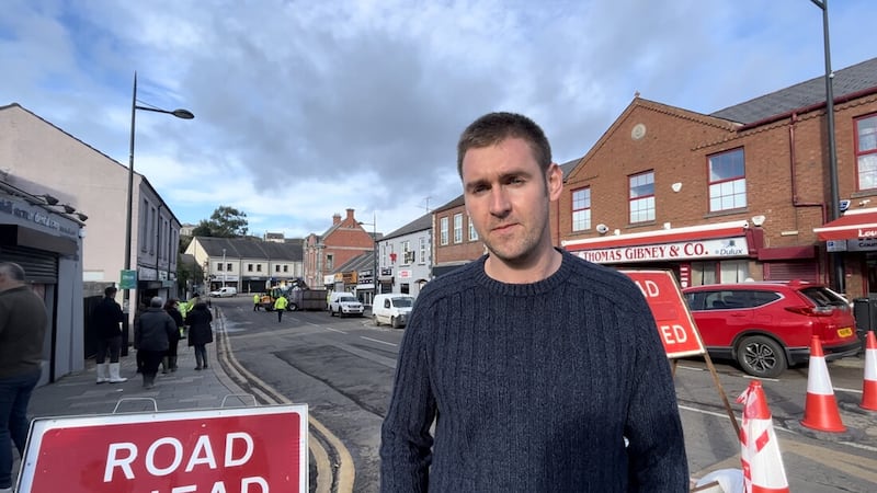 Alliance MLA for South Down, Patrick Brown, who’s constituency office was one of a number of properties damaged by floods in the town last week. Picture by Claudia Savage/PA