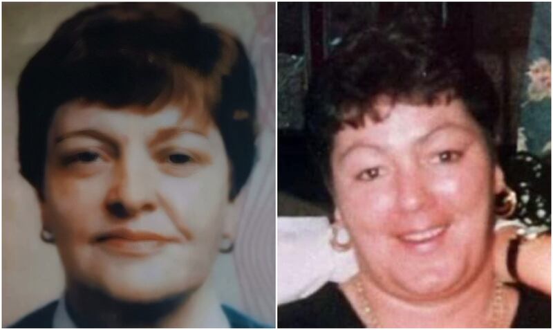 Peggy Whyte (left), who was murdered in April 1984, and Theresa Clinton (right), who was shot dead in April 1994.