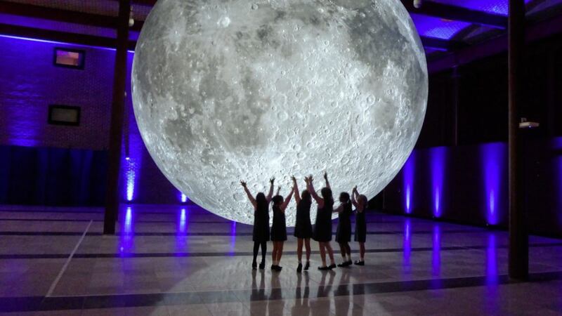Luke Jerram&#39;s giant sculpture to mark the 50th anniversary of the Apollo moon landing is being displayed in Armagh 