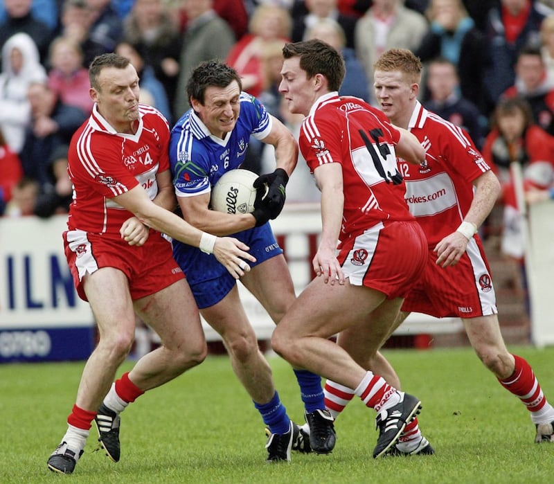 Paddy Bradley and James Kielt proved a thorn in Monaghan&#39;s side during the Noughties rivalry between the counties. Picture by Seamus Loughran 