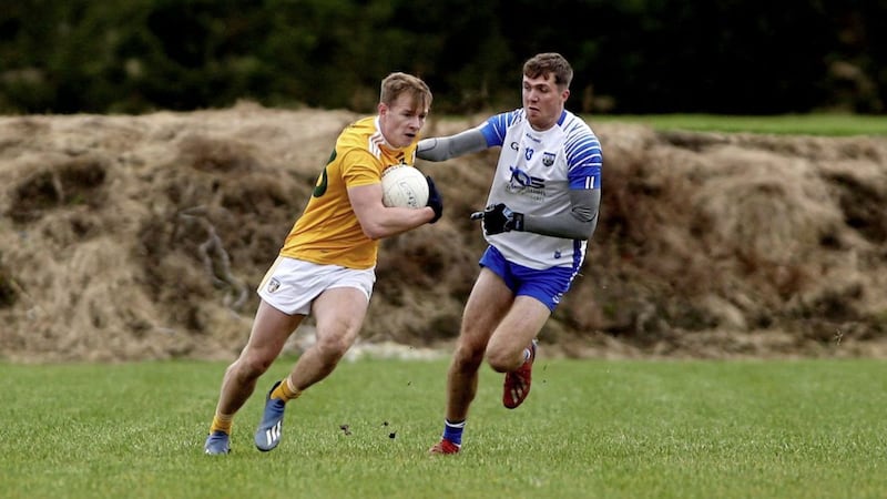 Naomh &Eacute;anna&#39;s Peter Healy in inter-county action for Antrim Picture by S&eacute;amus Loughran 
