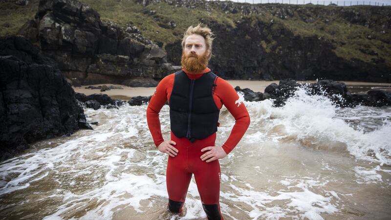 Al Mennie swam 100km in a series of night swims off Northern Ireland’s north coast from the start of December.