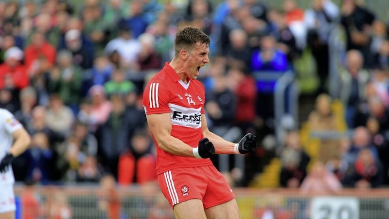 Shane McGuigan is a market leader of a new type of forward. McGuigan is almost never situated at full-forward and Derry almost never kick the ball into that area, but his scoring rate stands up to any scrutiny. Picture by Seamus Loughran 