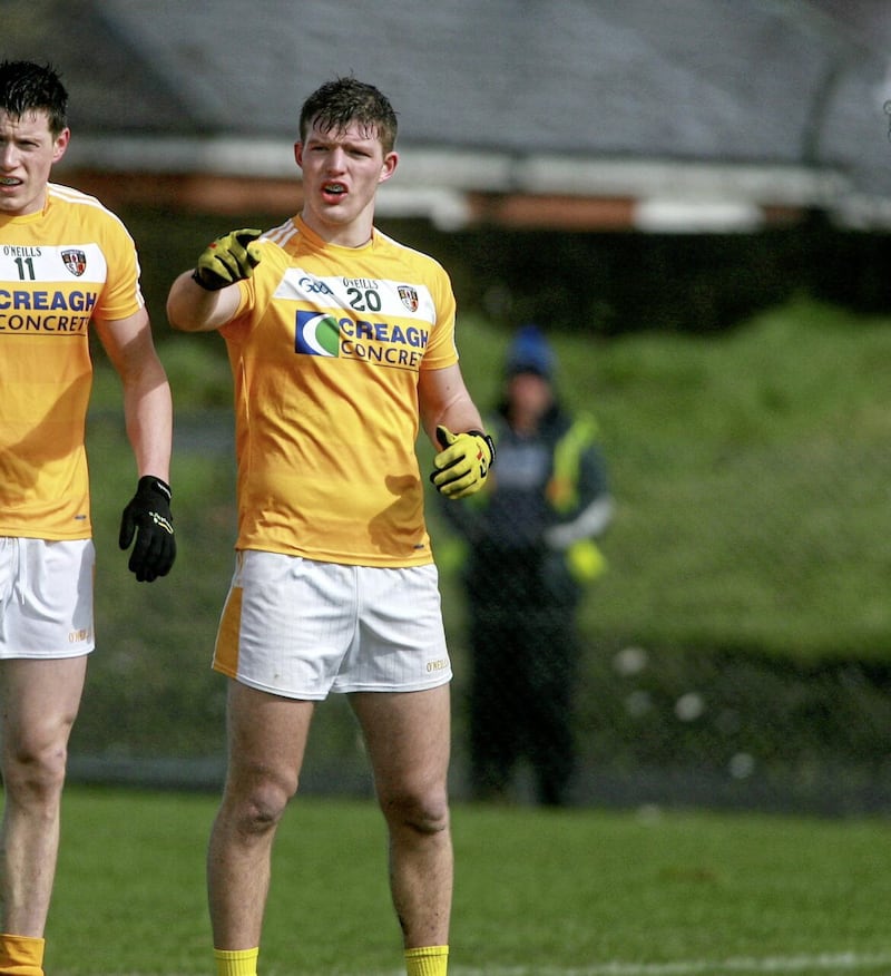 Owen Gallagher played as an 18-year-old on Padraic Joyce&#39;s last outing in a Galway jersey as Antrim claimed a famous win in Casement Park in 2012. Joyce is now Gallagher&#39;s manager as they go in search of All-Ireland glory on Sunday. Picture by Seamus Loughran 