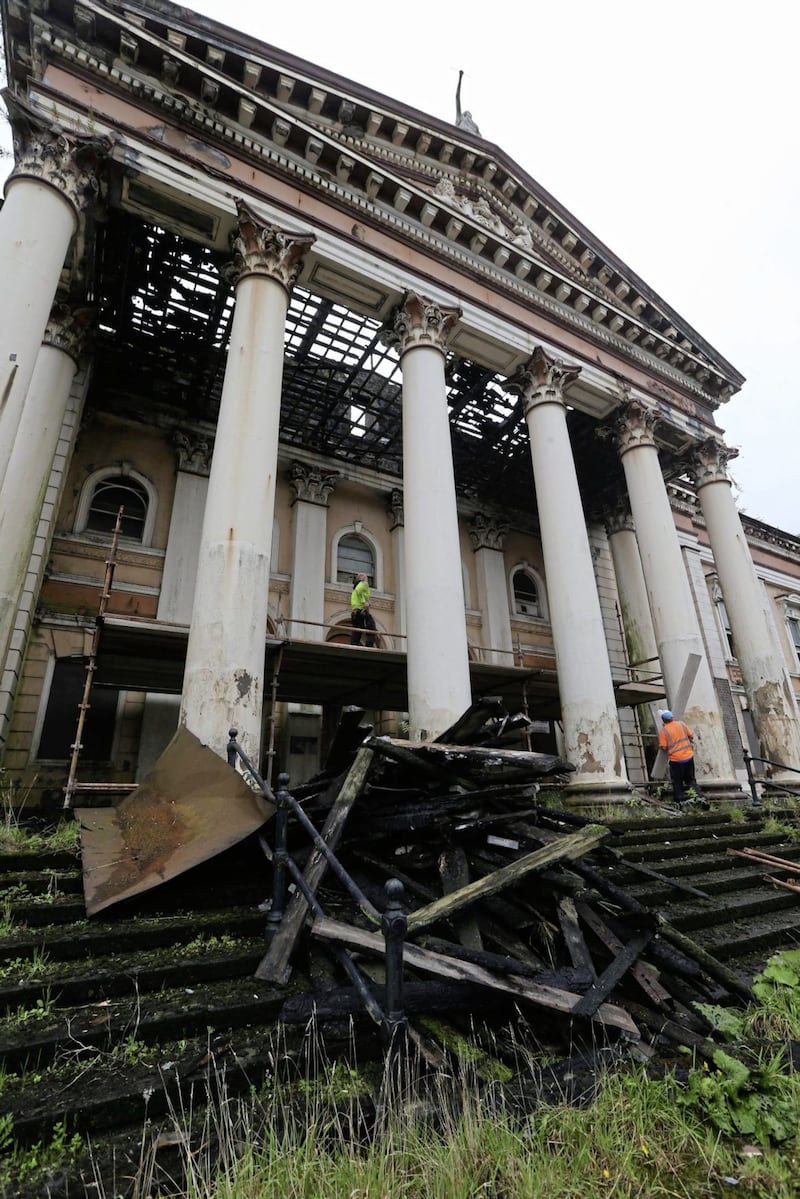 Work gets underway at the old Crumlin Road courthouse in north Belfast. Picture by Hugh Russell 