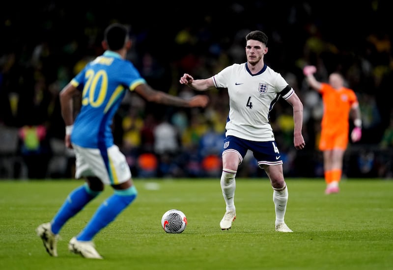 Declan Rice (right) follows in the footsteps of England’s World Cup winning captain Bobby Moore