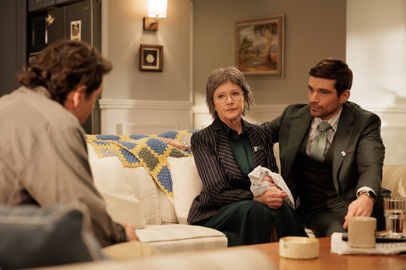 Don Hany as Simon, Jackie Woodburne as Helen and Jackson Gallagher as