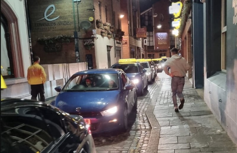 Hill Street in Belfast's Cathedral Quarter on a busy night. Picture from Twitter