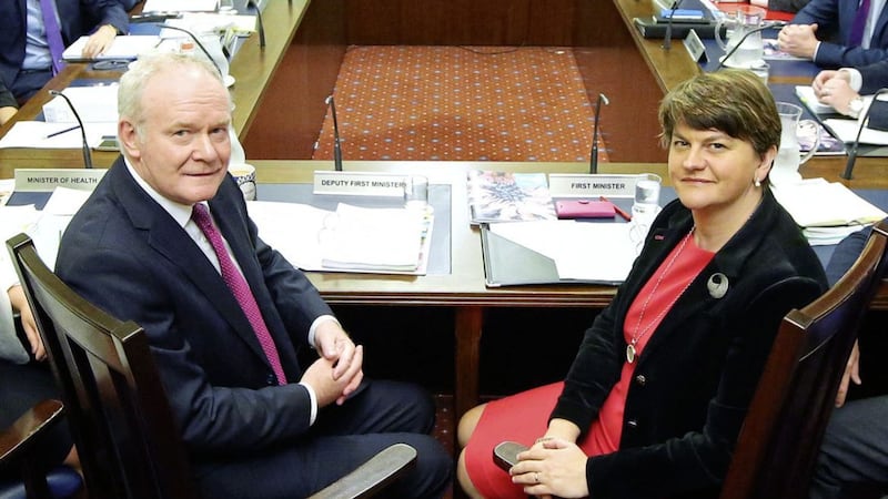 Together in power and in platform opinion pieces - Arlene Foster and Martin McGuinness&nbsp;