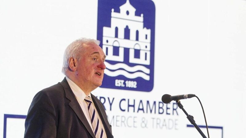 Former taoiseach Bertie Ahern addresses the Newry Chamber of Commerce president&#39;s banquet 