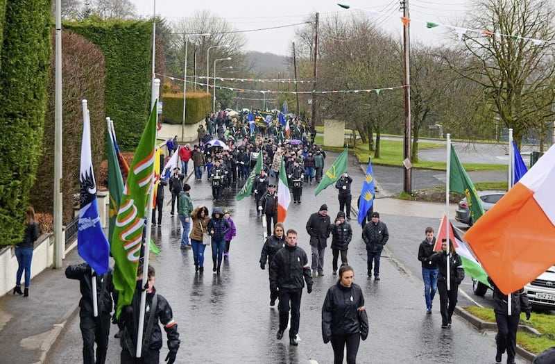 The Tyrone National Graves Annual Commemoration took place in Carrickmore on Easter Monday. Picture by Mark Winter. 