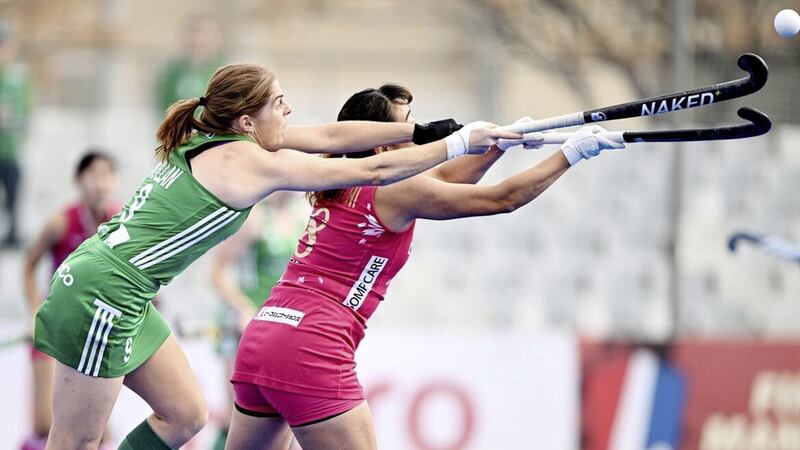 Captain Katie Mullan in action for Ireland during the bronze medal match against Japan in the FIH Hockey Nations Cup 