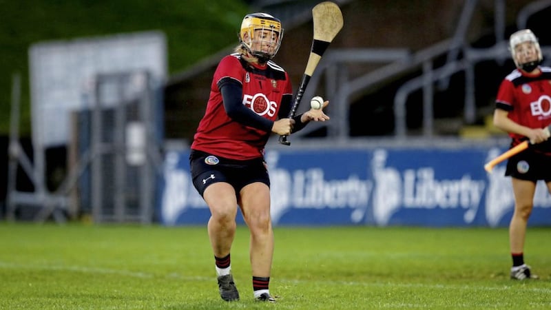 Catherine McGourty&rsquo;s sharpness in the Down goals helped deny Derry and book her side&#39;s place in the National Camogie League quarter-finals Picture: Inpho 