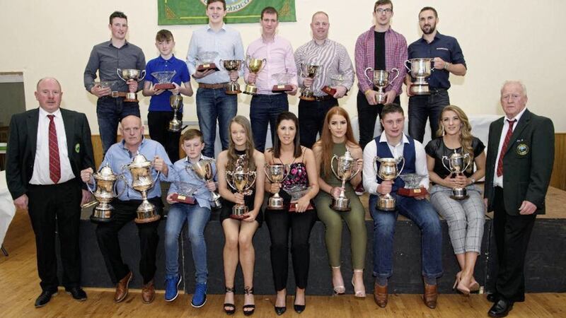 The 2017 Ulster and All-Ireland champions and runners-up at last weekend&#39;s annual presentation event organised by Bol Chumann na h&Eacute;ireann (northern branch). One of the highlights was the announcement that Dinny Morgan was to be inducted into the Road Bowling Hall of Fame 