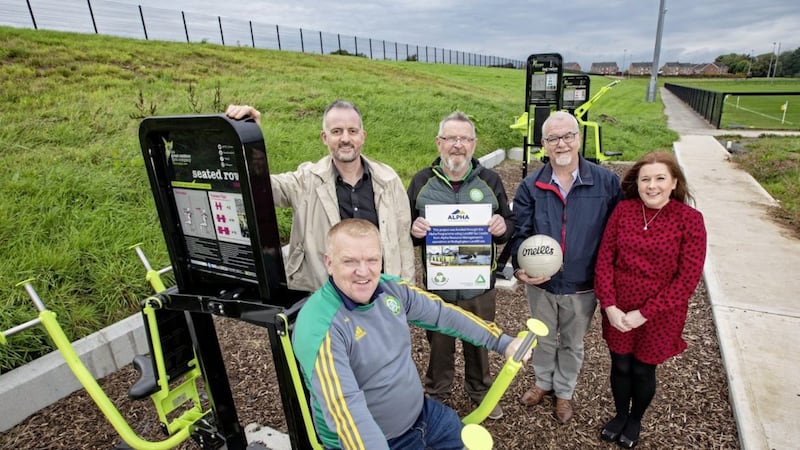 St Paul&rsquo;s, Lurgan will enhance its player facilities in the coming months with a little help from the Alpha Programme after receiving a &pound;10,000 grant. The club plans to improve equipment storage facilities, create a target wall practice area and also expand upon a previous Alpha Programme project by planting 50 trees, continuing efforts to develop the substantial wildlife space within their grounds. Pictured are club chairman Philip Mallon jr, Richard Rogers of Groundwork NI, Philip Mallon sr (St Paul&rsquo;s trustee), councillor Liam Mackle and Alpha Resource Management Niamh-Anne McNally 