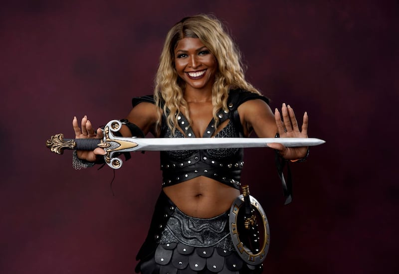 A fan dressed as Xena, Warrior Princess