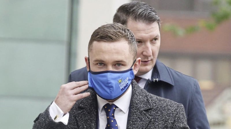 Carl Frampton arrives at a earlier hearing at Belfast High Court. Picture by Hugh Russell.