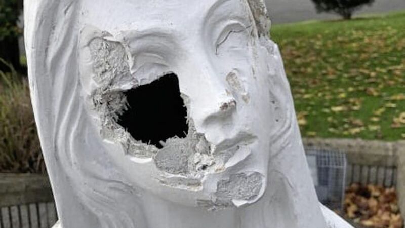 Damage was caused to the Statue of Our Lady at St Brigid&rsquo;s Church 