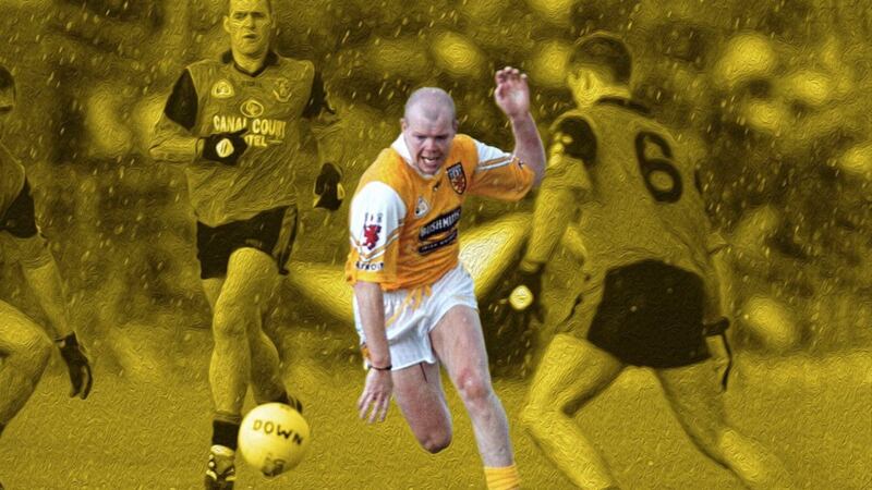 Antrim captain Anto Finnegan played the shirt off his back when the Saffrons beat Down in 2000 