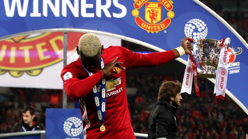 The Manchester United midfielder used his famous celebration to remind people how to prevent the spread of the virus.