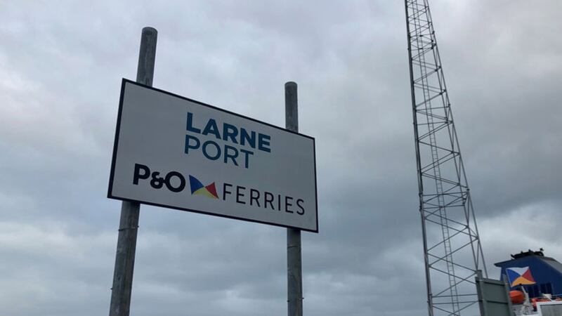 Signage for Larne Port. Unions were threatening legal action against P&amp;O on Thursday after the ferry giant sacked 800 seafarers and replaced them with cheaper agency workers. Picture by David Young/PA Wire&nbsp;