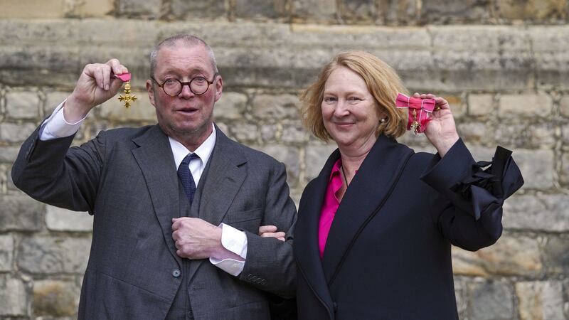 Margot Henderson and her husband Fergus Henderson were collecting OBEs at Windsor Castle.