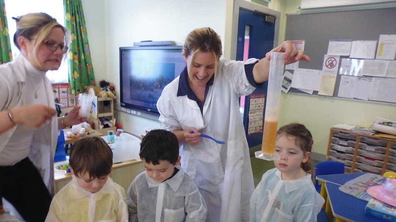 Children get to wear a lab coat and be a scientist for the day 
