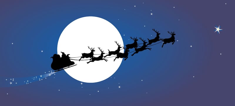 NIGHT RIDER: Santa and his reindeers put the new Sleigh through its paces ahead of tonight’s present deliveries