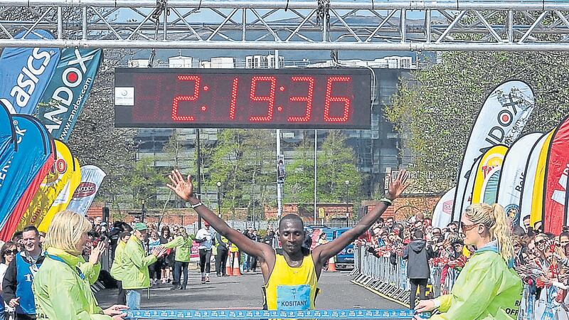 &nbsp;Joel Kipsang Kositany won the Belfast Marathon in 2013 and 2015<br />Picture by Photopress Belfast