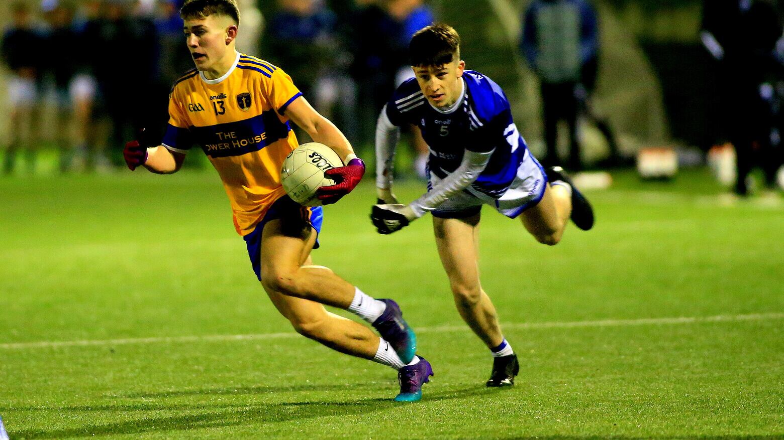 Noah Grimes was among the scorers for St Joseph's, Donaghmore in their win over Holy Trinity Picture: Seamus Loughran