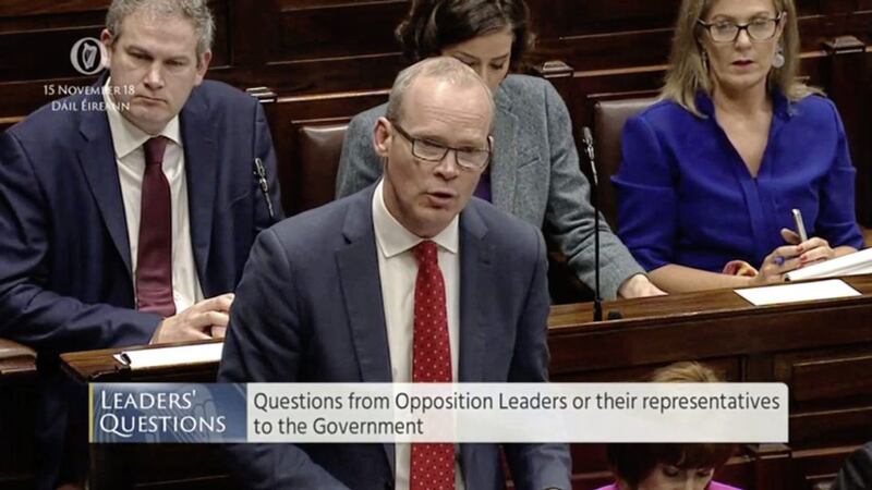 Simon Coveney speaking yesterday in the D&aacute;il about the Brexit deal 