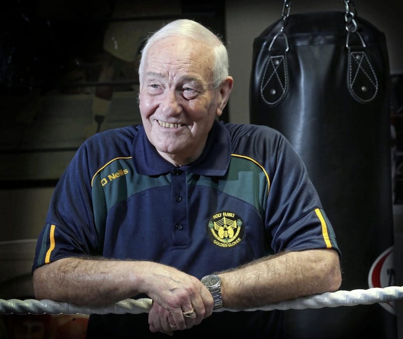 Belfast boxing Guru Gerry Storey at the Holy Family Boxing Club. Picture by Hugh Russell. 