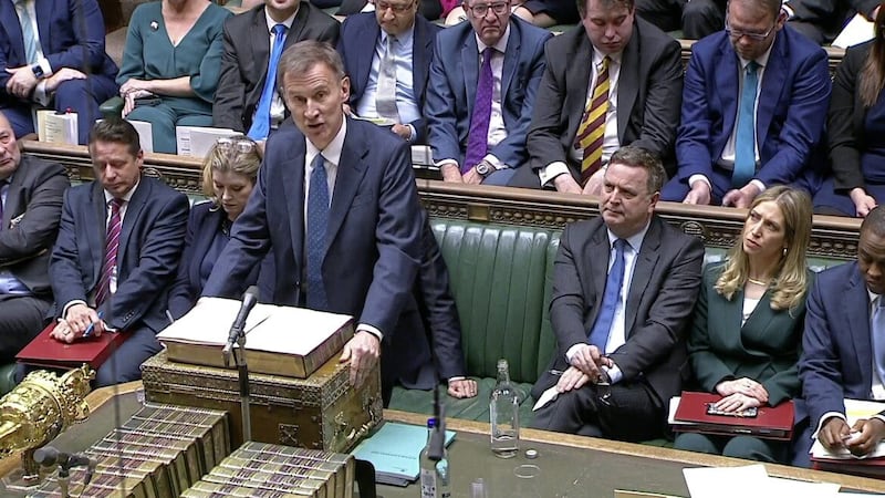 Chancellor of the Exchequer Jeremy Hunt delivers his autumn statement in the House of Commons on Wednesday 