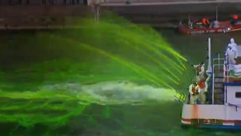 Watch this river turn bright green for St Patrick's Day