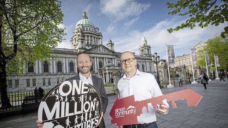 Deloitte&#39;s &lsquo;One Million Futures&rsquo; initiative reached its goal a year ahead of target in July, with over &pound;21m and 115,000 volunteer hours contributed to UK charities, schools and social enterprises since its launch in 2016. Deloitte partner Peter Allen is pictured with Simon Community NI chief executive Jim Dennison 