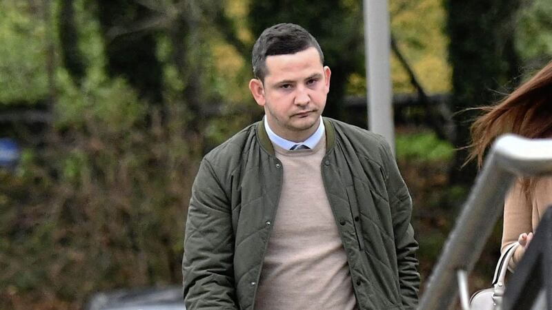 Niall Lavery, pictured during a previous hearing, was jailed for 15 months on Friday for the double attack during a football match in 2017. Picture by Pacemaker 