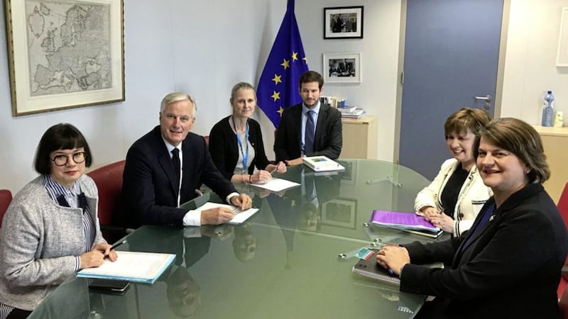 A DUP delegation meets Michel Barnier in Brussels 