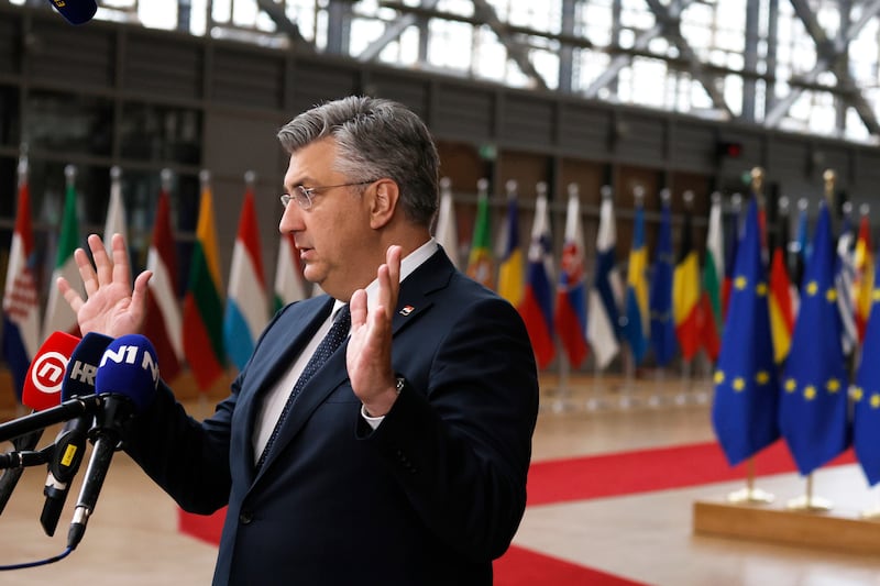 Croatia’s Prime Minister Andrej Plenkovic says more talks are taking place as the party continues efforts to form a coalition (Omar Havana/AP)