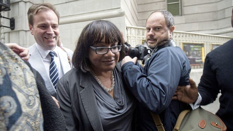 Shadow home secretary Diane Abbott Diane leaving Four Millbank in Westminster, London, following her stumbling explanation of how the party would fund its plans for 10,000 extra police in an interview that left her struggling to do the sums live on air Picture Isabel Victoria Jones/PA 